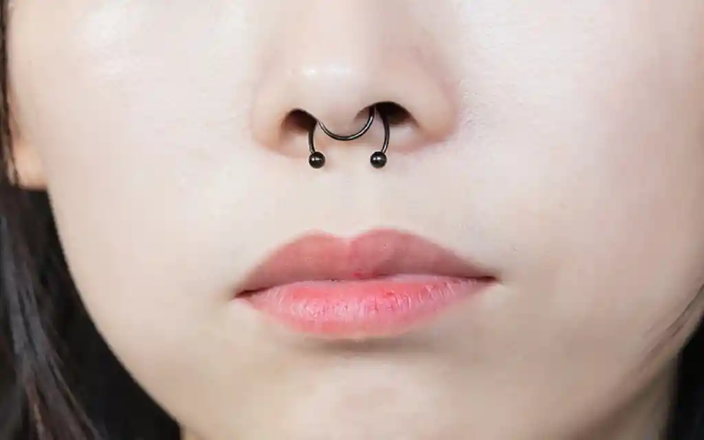 Piercing Acero Nariz Labios Sin Hoyos Septum Sin Perforacion Negro