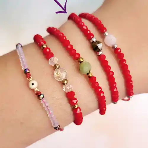 Pulsera Roja Con Ojo De Tigre