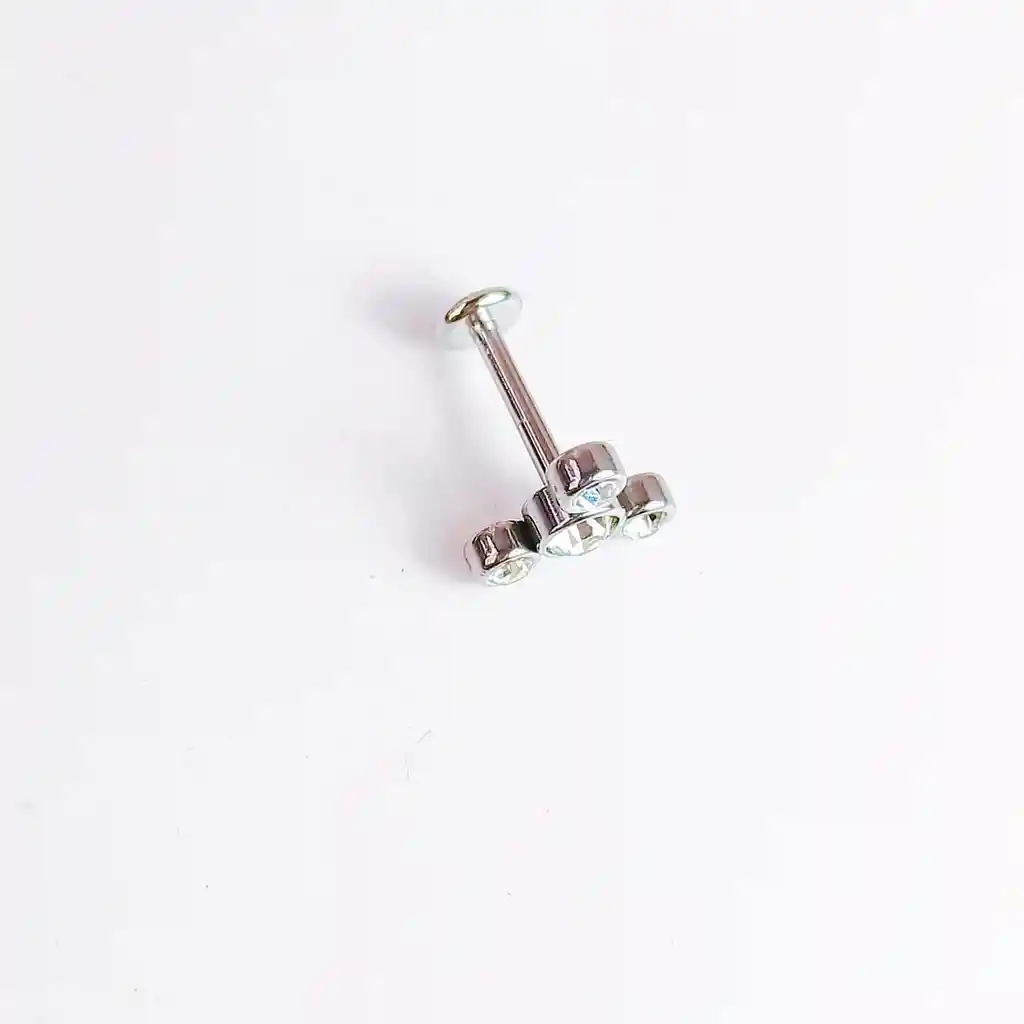 Piercing Oreja Tragus Conch Labret Modelo Triqueta De Zirconio Hipoalergenico Unidad