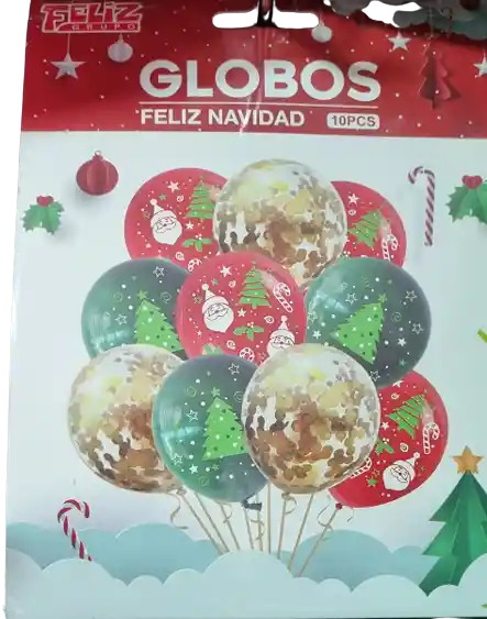 Set Globos Navidad 10 Pcs