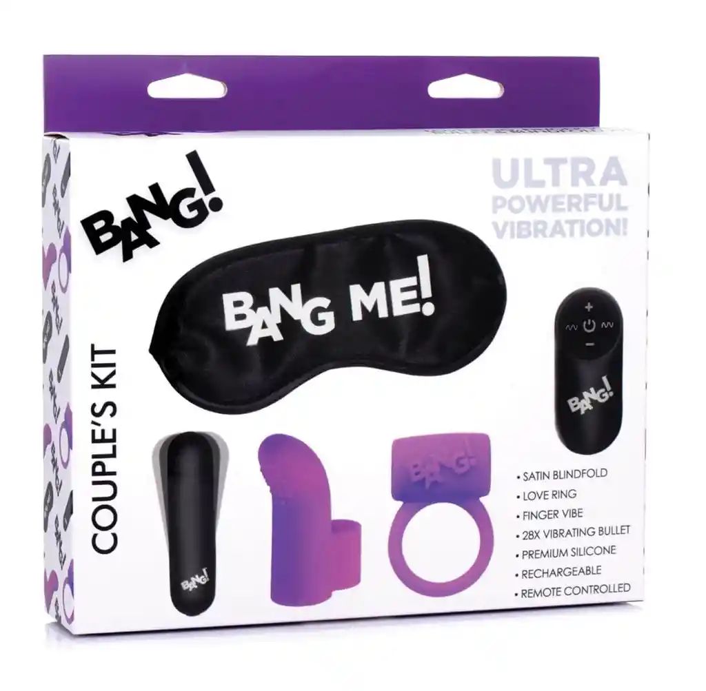 Kit Bala Vibradora Usb Con Control + 3 Accesorios (anillo + Dedo Silicona + Cegadera) Bang!