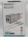 Set Cargador De Pared 2 Usb + Tipo C Con Cable