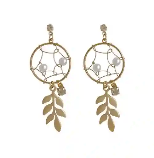 Aros Pendientes Atrapa Sueños Con Perlas De Agua Dulce Y Zirconios