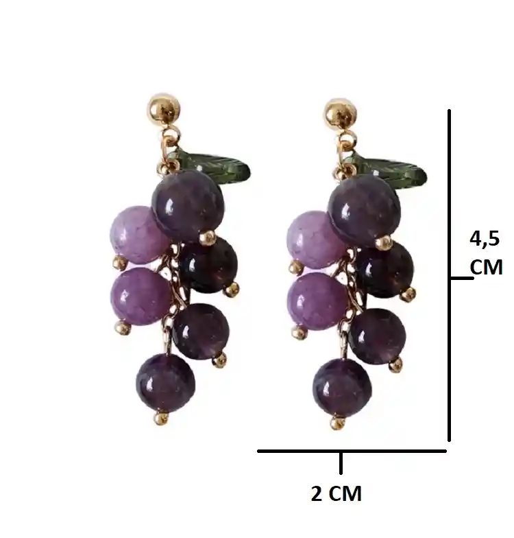 Aretes Uvas Colgantes De Cristal Pendientes Vioeltas Largos