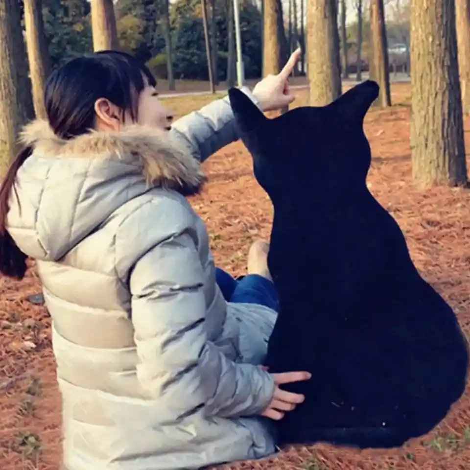 Peluche De Gato Negro Sentado