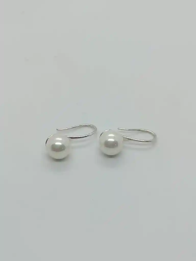 Ros Pendientes Plata Fina 925 Perlas Naturales Agua Dulce