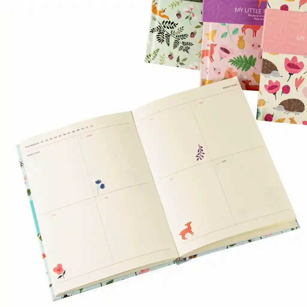 Agenda Planificadora Floral Diseño Animales Y Plantas Modelo C