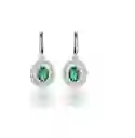 Aros Gema Esmeralda Moissanitas Plata 925 Verde Pendientes
