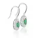 Aros Gema Esmeralda Moissanitas Plata 925 Verde Pendientes