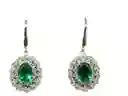 Aros Gema Esmeralda Moissanitas Plata 925 Verde Pendientes