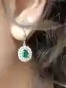 Aros Gema Esmeralda Moissanitas Plata 925 Verde Pendientes