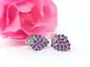 Pendientes Amatista Natural Lila Aros Plata Fina Mujer Niña