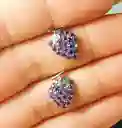 Pendientes Amatista Natural Lila Aros Plata Fina Mujer Niña