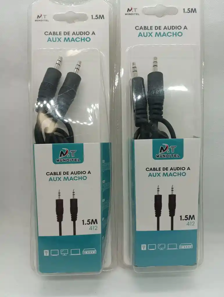 Cable De Audio Auxiliar De Plug A Plug De 1.5 Metros