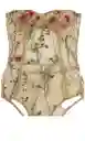 Body De Malla Bordado Beige Talla M