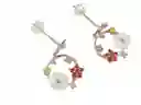 Aros Flor Fairytale Plata Fina Ley S925 Zirconia Mariposas Niñas Pendientes