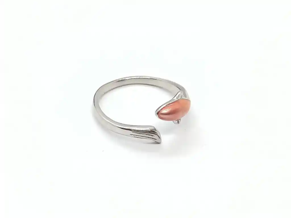 Anillo Ajustable Pez Naranja Mar Plata 925 Amor Al Mar Love