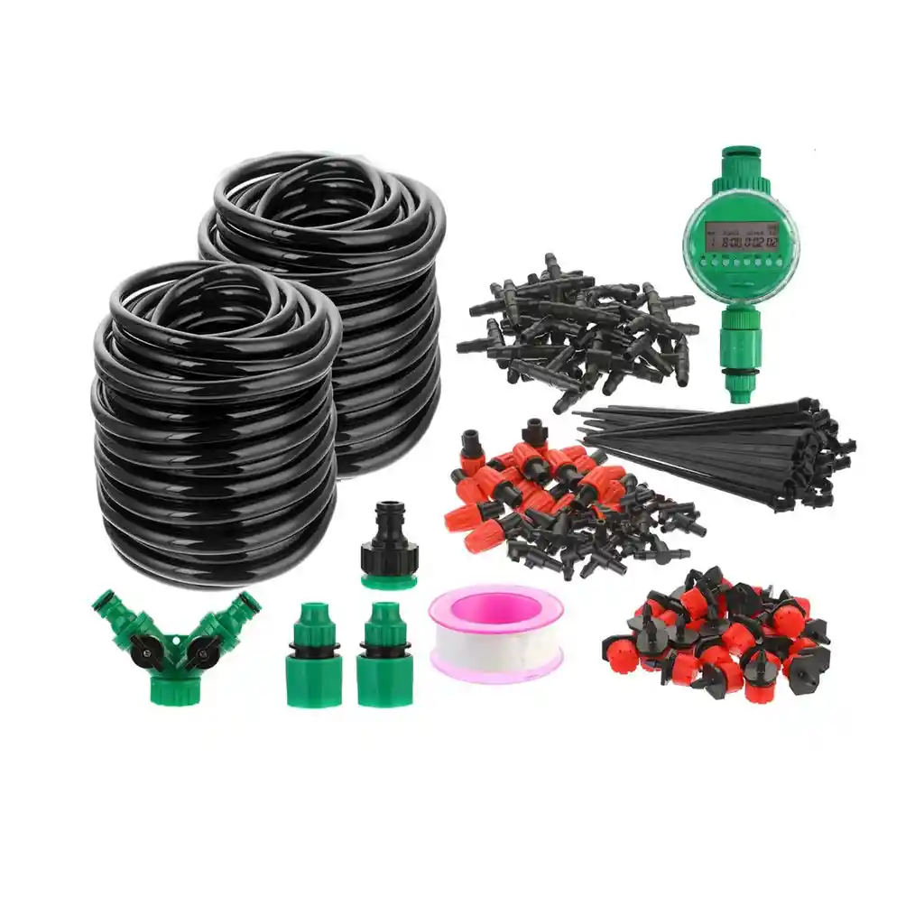 Kit Sistema De Riego Automático 50m Con Cronometro