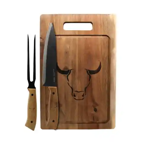 Set Parrillero Tabla + Cuchillo Y Pincho