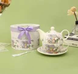 Set De Tetera Con Taza Y Plato Con Caja Modelo C