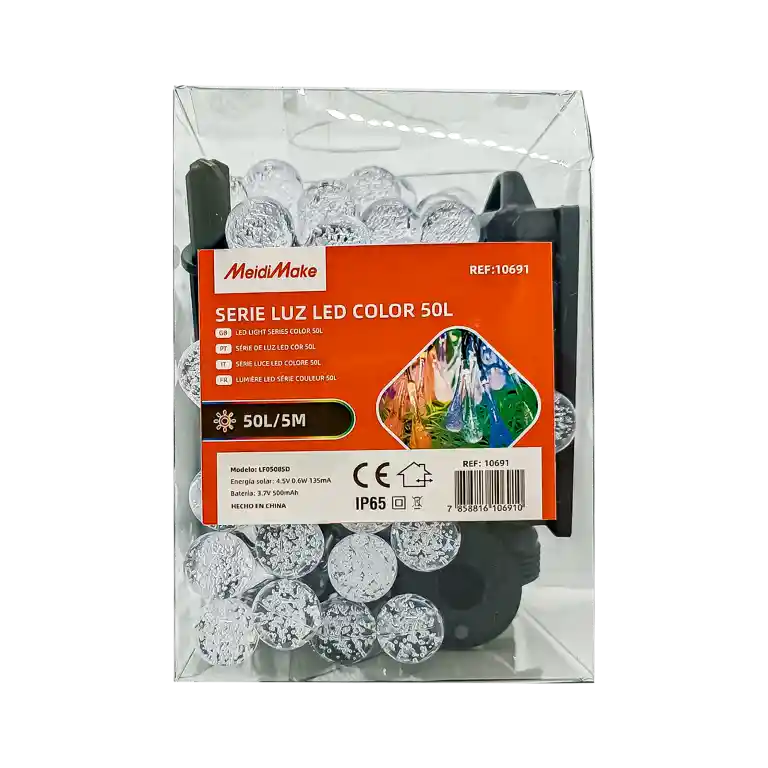 Guirnalda Navideña Serie Luz Led Solar Colores 50l/5m