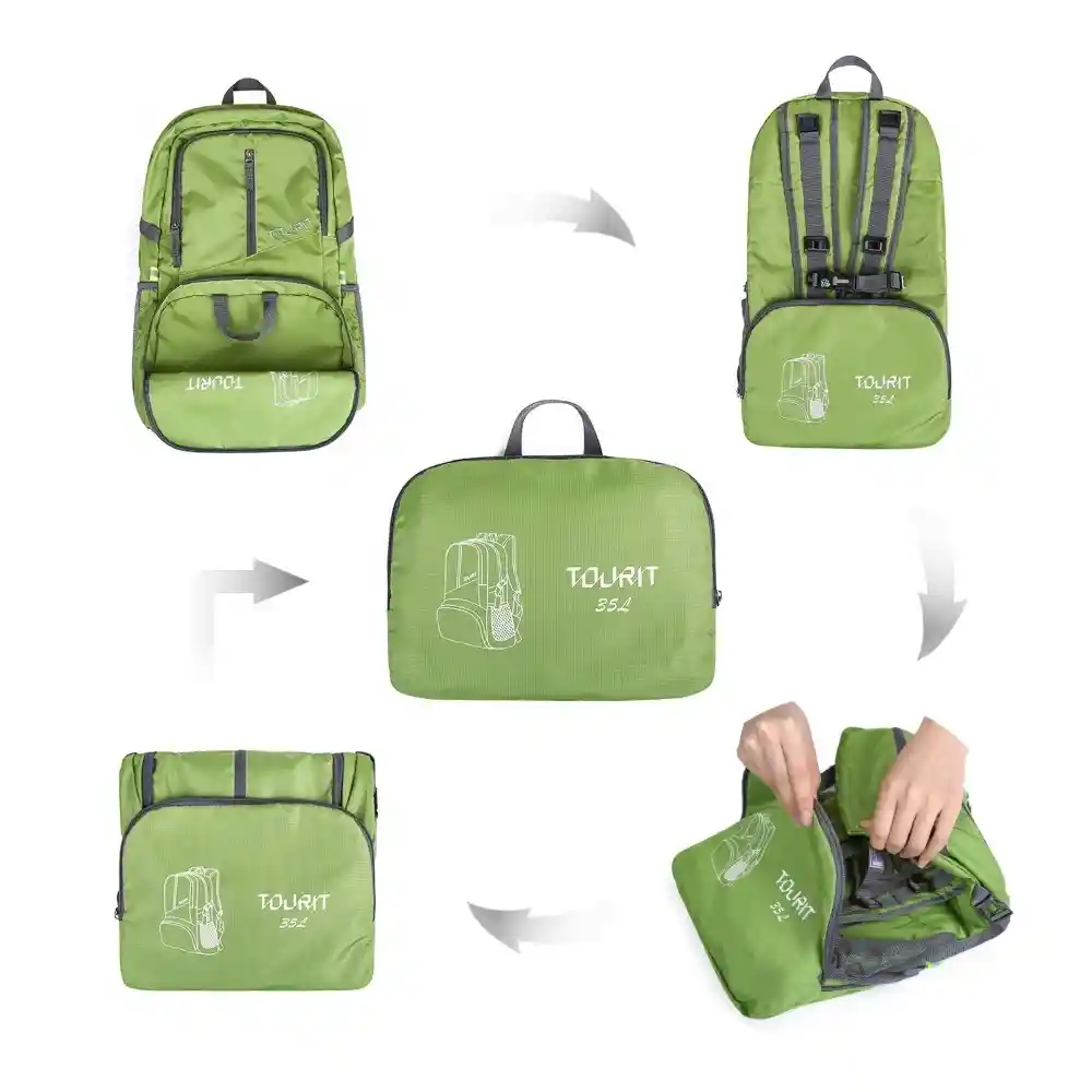 Tourit Mochila Para Senderismo Plegable De 35l - Verde