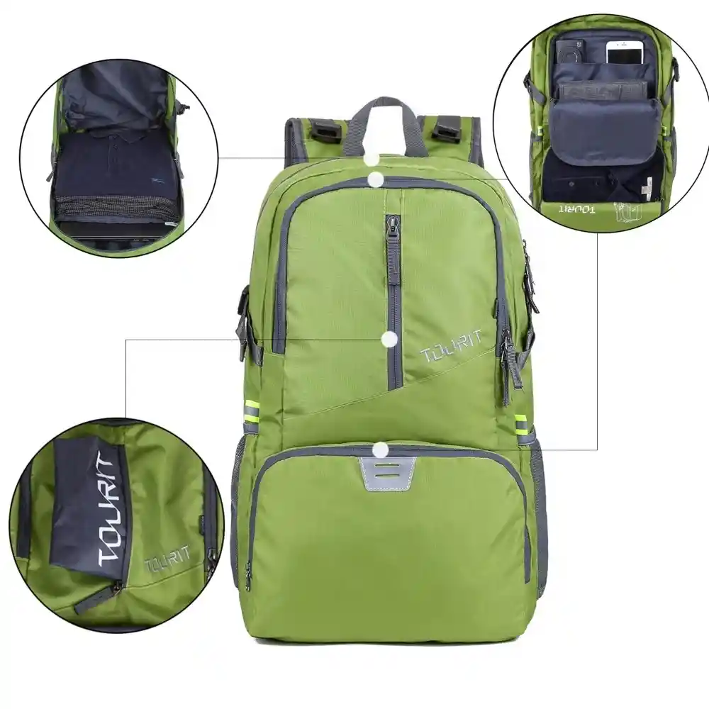 Tourit Mochila Para Senderismo Plegable De 35l - Verde