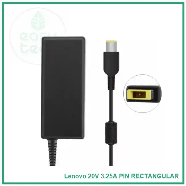 Cargador De Notebook Lenovo 20v 3,25a Pin Rectangular