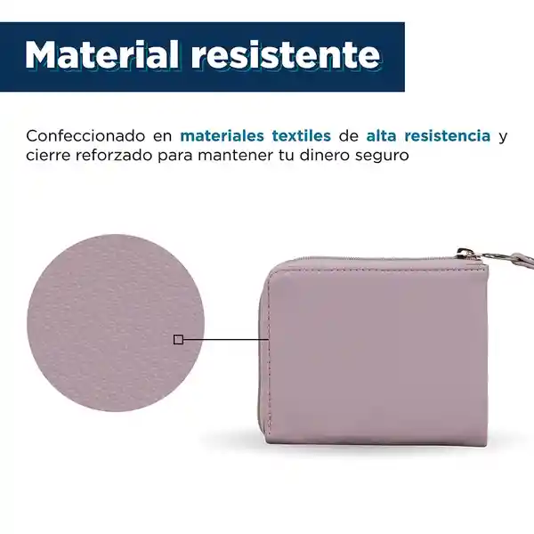 Monedero Minimalista Con Cremallera Golden Letters Rosa Miniso