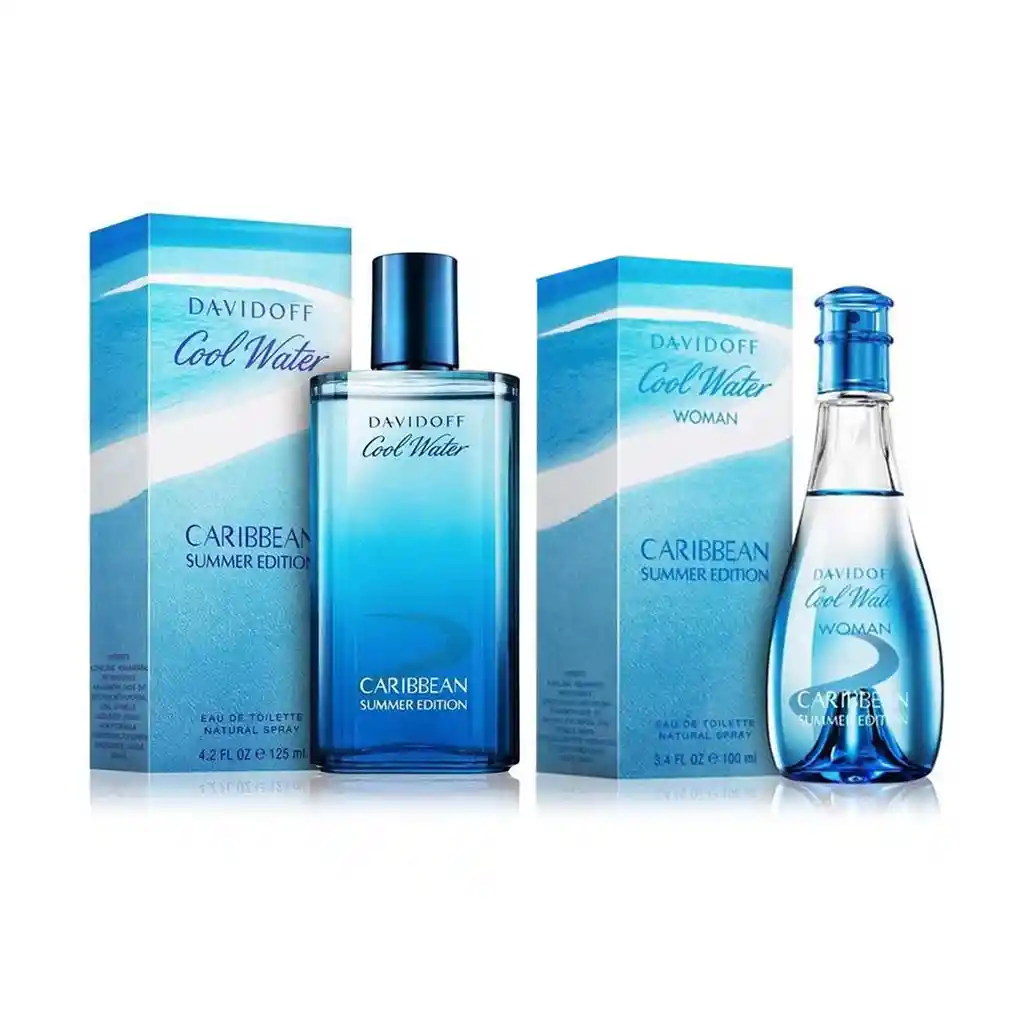 Davidoff Duo Cool Water Caribbean Summer Edition Her 100 Ml& Him 125 Ml Edt