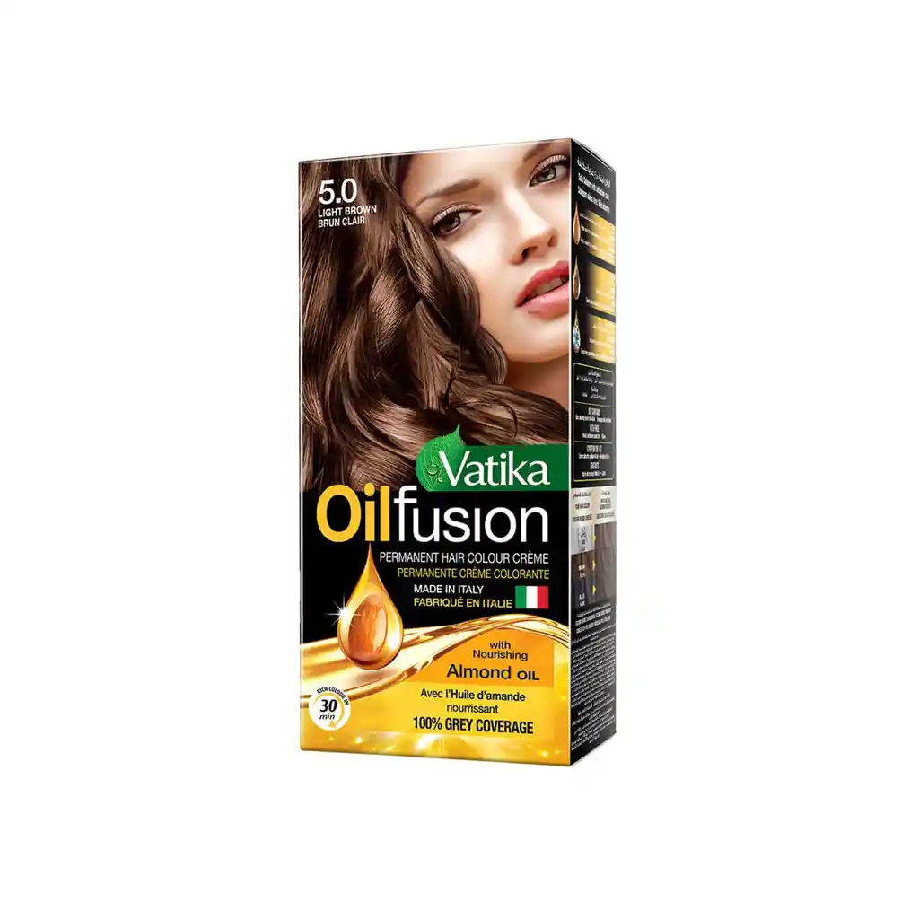 Vatika Tintura Oil Fusión Castaño Claro (5.0) 40 Ml