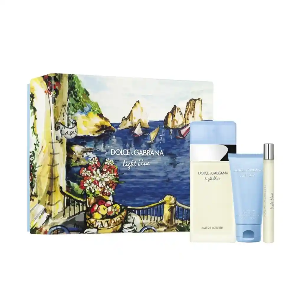 D&g Set Light Blue Dama Edt 100ml + Cream 50ml + 10ml