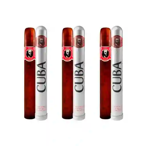 Pack 3 Unidades Cuba Red 35 Ml Edt Varón