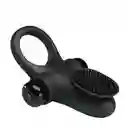 Anillo Vibrador Con Vibrador De Clitoris Black