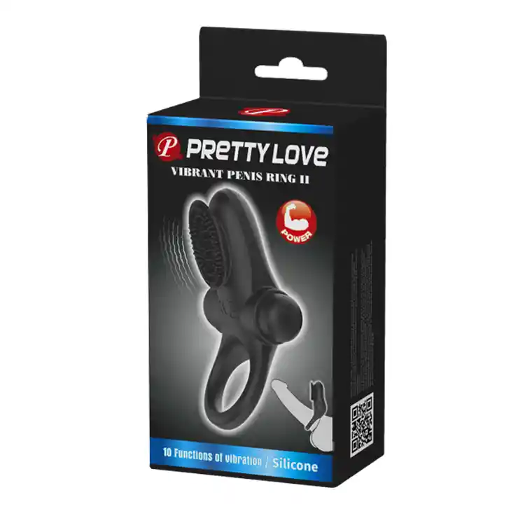 Anillo Vibrador Con Vibrador De Clitoris Black