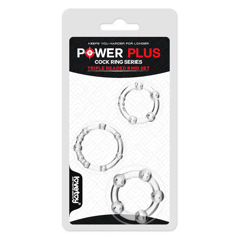 Juego De Anillos Erectores Power Plus Con Perlas