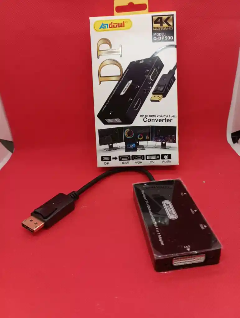 Adaptador De Audio 4 En 1 Displayport Dp Macho A Dvi Hdmi Vga Hembra