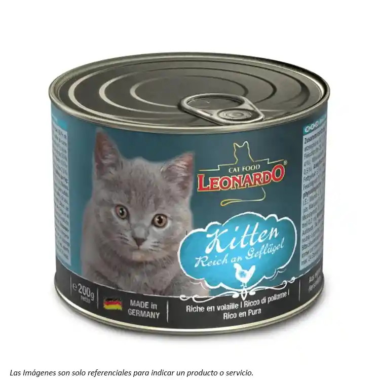 Leonardo Lata Kitten - Gatitos Sabor Aves 200g