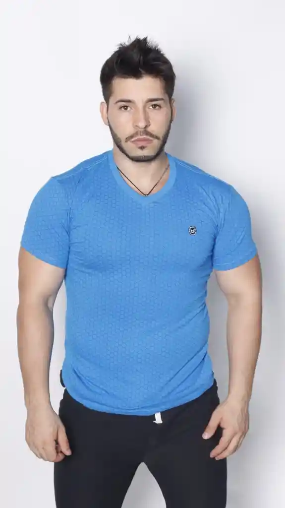 Polera Lineas Celestetalla Xl