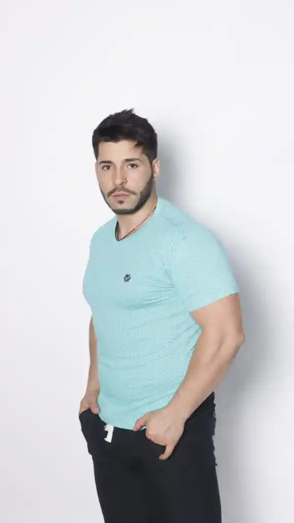 Polera Circulo Verde Agua , Talla M