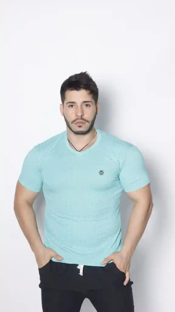 Polera Circulo Verde Agua , Talla M