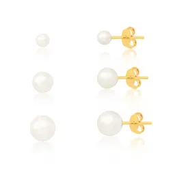 Pack 3 Aros Perlas Oro Laminado