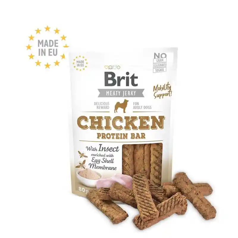 Brit Meaty Jerky Chicken Protein Bar With Insects Adult Dogs