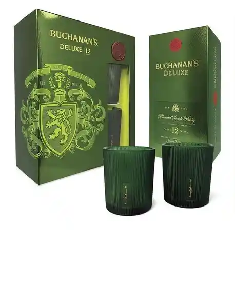 Whisky Buchanan's 12 Años Deluxe 750ml + 2 Vasos Originales 350ml