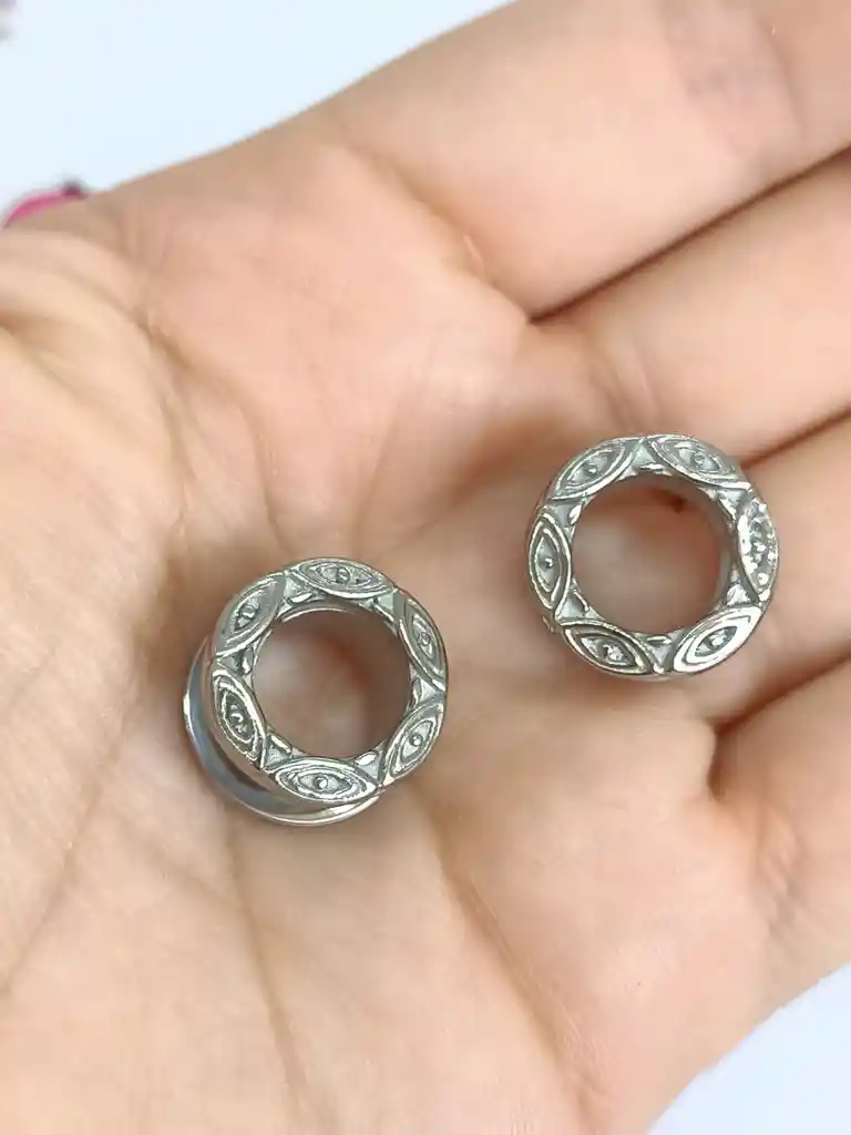 Aros Expansores Oreja Figura Tribal 10 Mm Acero Tunel Plug Dilatadores