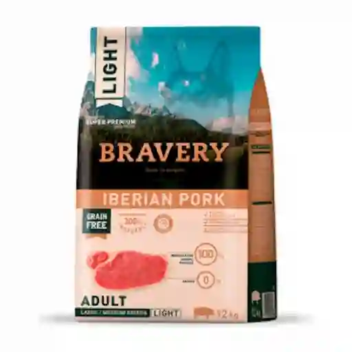 Raza Bravery Alimento Para Perro Cerdo Adulto Pequeña Light