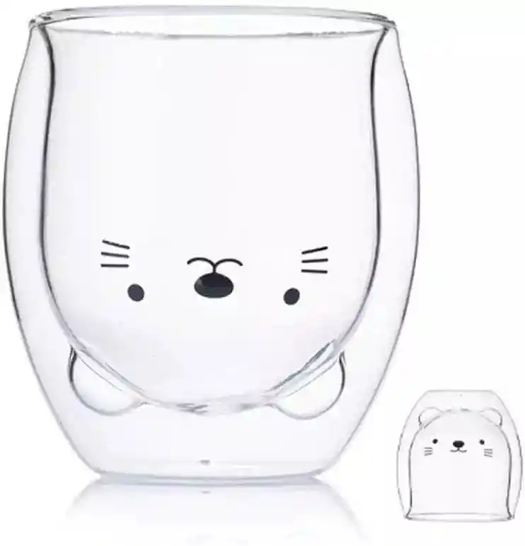 Vaso De Doble Vidrio Diseño Animales Kawaii A Modelo A