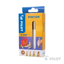 Pintor Set 4 Puntas Dorado Extra Fina, Fina, Media Y Biselada