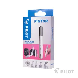 Pintor Set 4 Puntas Plateado: Extra Fina, Fina, Media Y Biselada