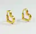 Argolla Aretes Huggies Minimalista Corazón Chapado En Oro 18k Navidad